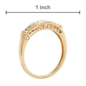 LOVE YOU ring 10K gold channel set diamonds $569  