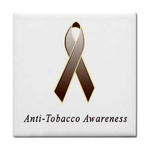  Anti Tobacco Awareness Ribbon Tile Trivet 