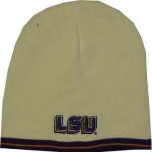  LSU Tigers Gametime Ivory Beanie Hat by the Game Sports 