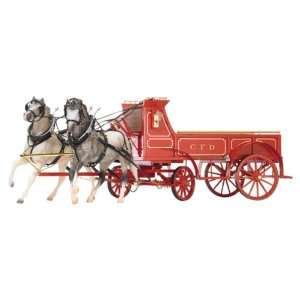    Breyer Vintage Fire Hose Wagon with Two Horses Toys & Games
