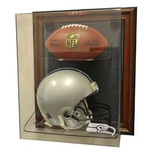  Seattle Seahawks Full Size Helmet and Football Display 