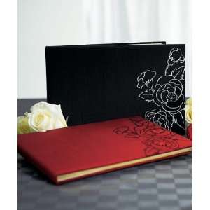   In Bloom Traditional Guest Book   Cabernet Red