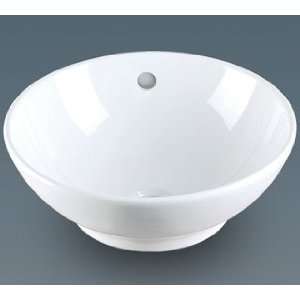  Ronbow Round Ceramic Vessel Lav Sink 200102 WH
