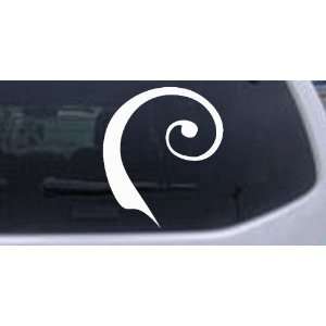 Single Line Swirl Car Window Wall Laptop Decal Sticker    White 14in X 