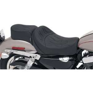 Drag Specialties One Piece Solo Style Seat   Flame Stitching 0804 0272