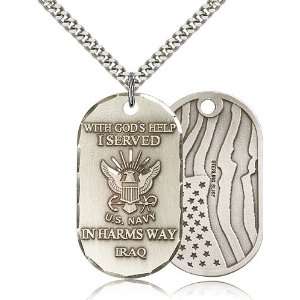  Sterling Silver Iraq / Navy Pendant Jewelry