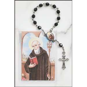   St Saint Benedict Prayer Card with One Decade Rosary 
