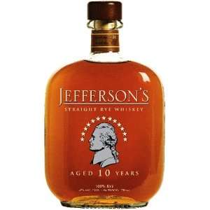  Jefferson Rye Straight 10 Year 750ML Grocery & Gourmet 