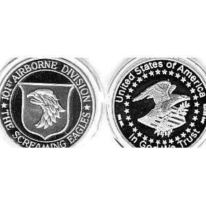 101ST AIRBORNE   100ML .999 SILVER   CLAD PROOF COMMEMORATIVE COIN