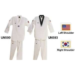   TKD Challenger Uniform, White with White Collar