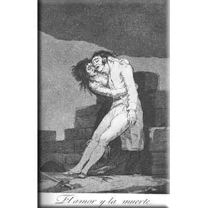 Caprichos   Plate 10 Love and Death 19x30 Streched Canvas Art by Goya 
