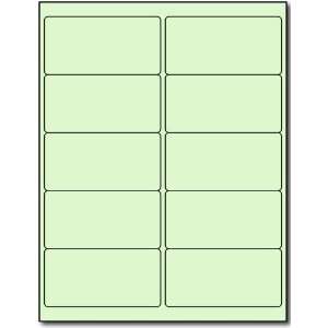  10up, 4 x 2 Pastel Green Label   1000 Sheets / 10000 