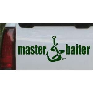 Dark Green 2.2in X 6in    Master Baiter Funny Hunting And Fishing Car 