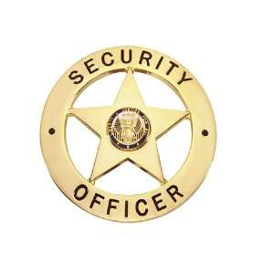HP Security Officer Guard Badge Shield Insignia Gold Finish Round with 