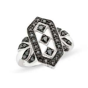 1/2 Carat Black Diamond Sterling Silver Ring Jewelry