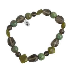   Green Turquoise Serpentine Mesa Verde Beaded Stretch Bracelet Jewelry