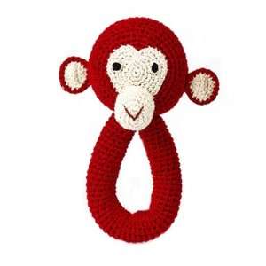  Anne Claire Petit Monkey Shaped Crocheted Ring Rattle 