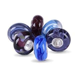 Bling Jewelry Assorted Purple Violet Blue Murano Glass Bead Bundle 