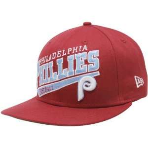  New Era Philadelphia Phillies Red Skew Script Snapback 