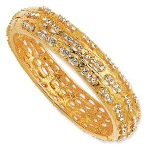  Gold plated Swarovski Crystal Dashes Bangle Bracelet   8 