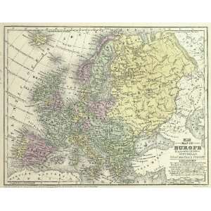  Mitchell 1839 Anitique Map of Europe