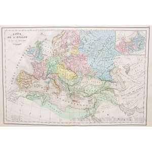   Delamarche Map of Europe During the Crusades (1858)