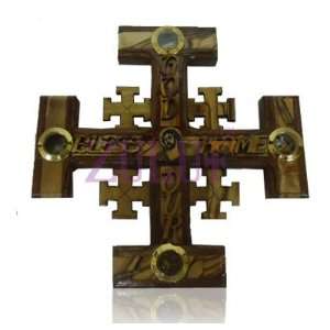  18cm Wall Jerusalem Cross And God Bless Our Home 