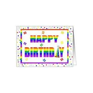 33 Year Old Happy Birthday Rainbow With Hat & Confetti 