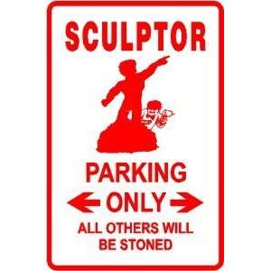    SCULPTOR PARKING sign * street art rock metal