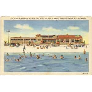  1940s Vintage Postcard Casino and Beach on Gulf of Mexico 