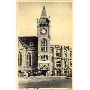  1940s Vintage Postcard Municipal Building Reading England 