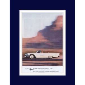 1959 Ford Thunderbird Convertible White driving on desert road Vintage 