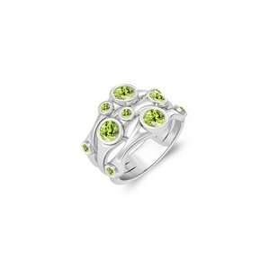  1.26 Cts Peridot Ring in 14K White Gold 9.0 Jewelry