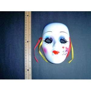 Ceramic Mardi Gras Face Mask for Wall   E 