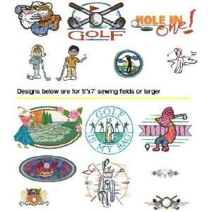  Golfs Greatest Embroidery Designs on CD