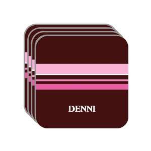 Personal Name Gift   DENNI Set of 4 Mini Mousepad Coasters (pink 