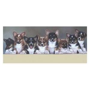 Corgi Puppies Card by Janet Crawford 
