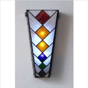 Delirious Diamond Stained Glass Ambiance Sconce (Multi Color Stained 