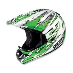   HJC CS X4 Burn Motocross Full Face Helmet XX Small  Green Automotive