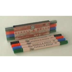  Kuretake Zig Memory System Scroll & Brush Pens (Pack of 4 