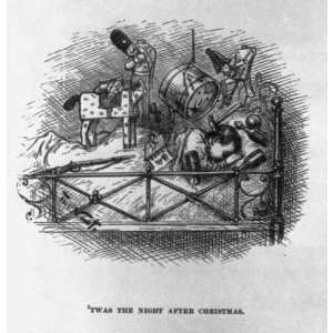  Twas the night after Christmas,1890,child in bed,toys 