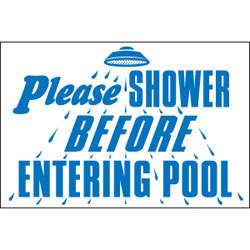 Swimming Pool Sign   Please Shower Pool Sign  