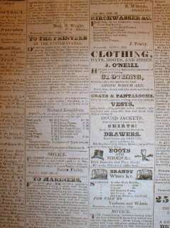 Rare 1829 PENSACOLA GAZETTE newspaper FLORIDA TERRITORY Texas Revolt 