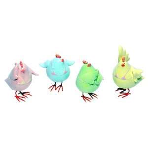  4 Pastel Glitter Chicks with Bikinis Spring Easter Decor 