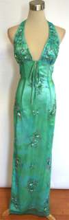 New MORGAN & CO $180 Turq/Sage Evening Formal Gown 9  