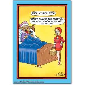  Funny Birthday Card Little Red Riding Hood Humor Greeting 
