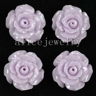 4Pcs Purple Manmade Coral Flower Pendant Bead GC010  