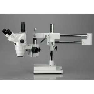 35X 45X Ultimate Trinocular Stereo Zoom Microscope on 3D Boom Stand 