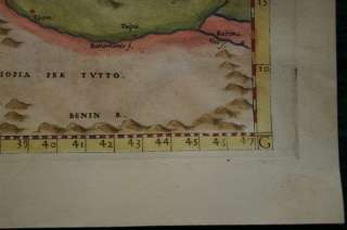 LIBYA TUNISIA TRIPOLI MISRATA AFRICA MALTA ENGRAVING MAP RUSCELLI 1561 