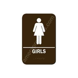  Restroom Sign Girls Brown 3816